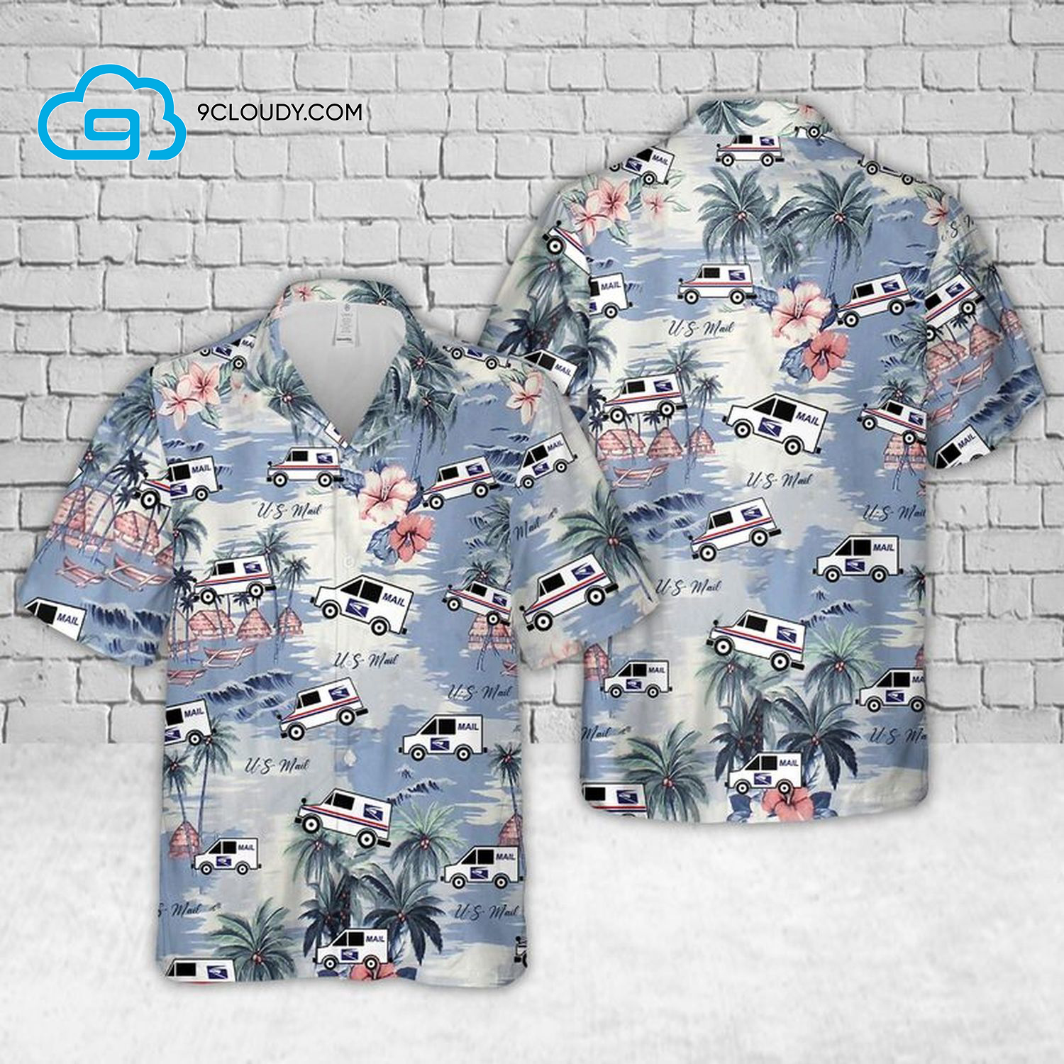 Mail Truck Full Print Hawaiian Shirt Mail Truck Full Print Hawaiian Shirt