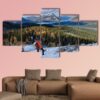 Man Hiking In Rockies In Alberta - Sport 5 Panel Canvas Art Wall Decor
