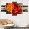 Maple Leaf - Nature 5 Panel Canvas Art Wall Decor