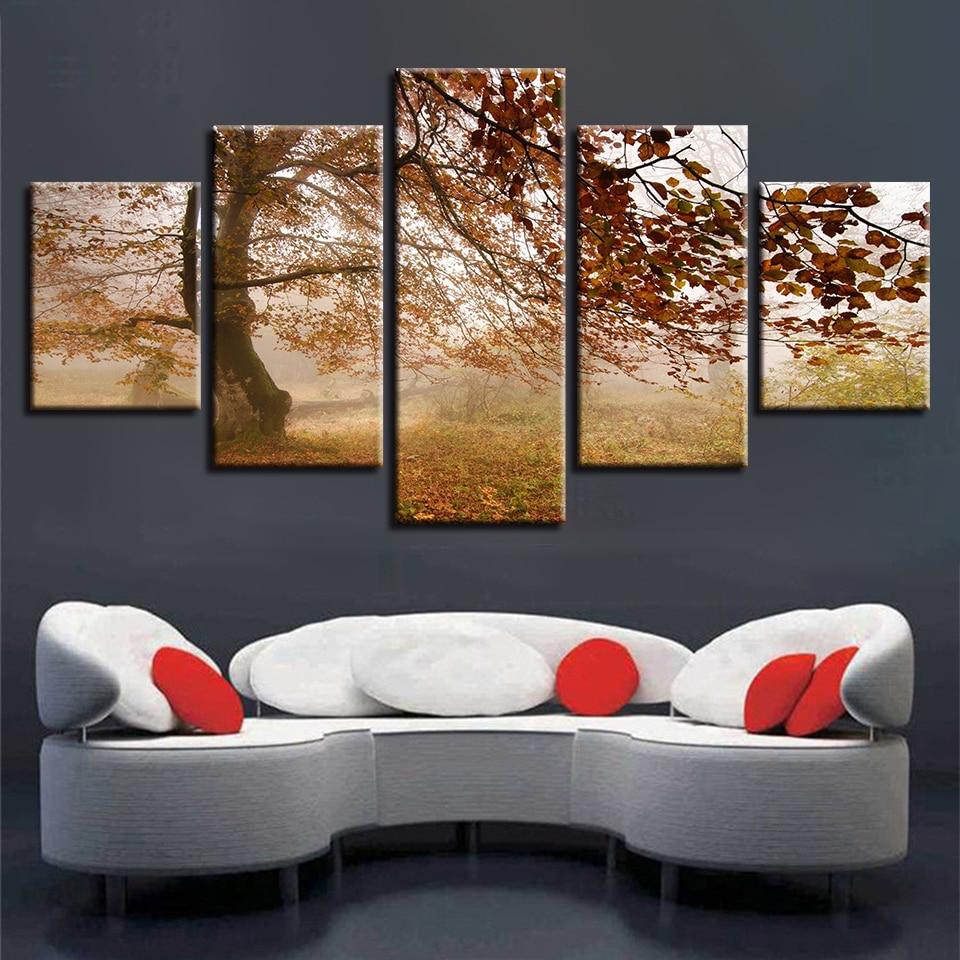 Maple Tree 01 - Nature 5 Panel Canvas Art Wall Decor Maple Tree 01 - Nature 5 Panel Canvas Art Wall Decor