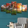 Maple Tree Sunshine 01 - Nature 5 Panel Canvas Art Wall Decor