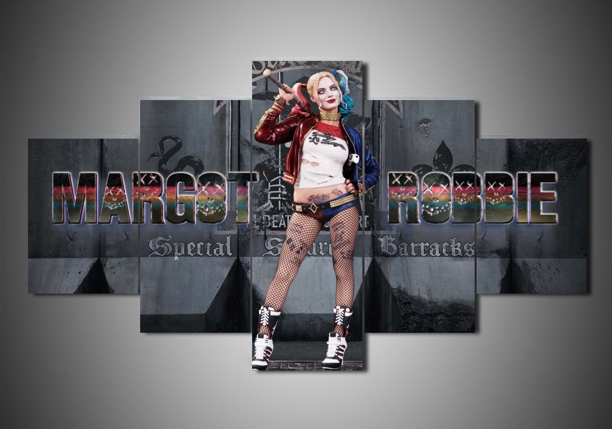 Margot Robbie 2 - Dc 5 Panel Canvas Art Wall Decor Margot Robbie 2 - Dc 5 Panel Canvas Art Wall Decor