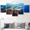 Marine Shoal Of Fish Cute - Animal 5 Panel Canvas Art Wall Decor