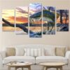 Master Angler Bass Fish - Animal 5 Panel Canvas Art Wall Decor