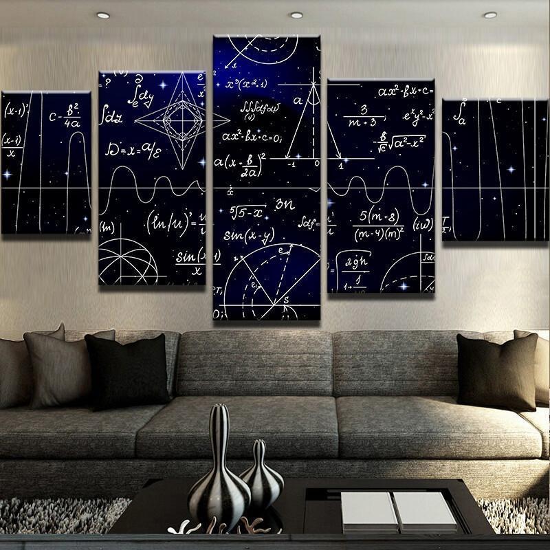 Mathematical Universe - Abstract 5 Panel Canvas Art Wall Decor Mathematical Universe - Abstract 5 Panel Canvas Art Wall Decor