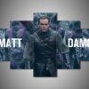 Matt Damon 1 - Famous Person 5 Panel Canvas Art Wall Decor