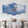 Men Sport Jump Skiing Posing Sky - Sport 5 Panel Canvas Art Wall Decor