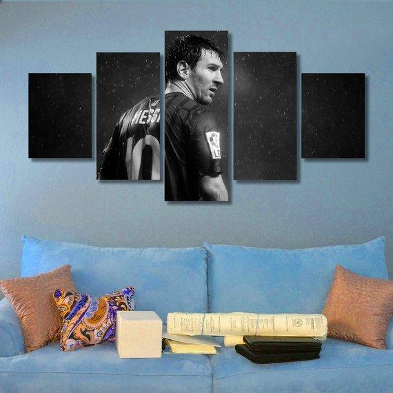 Messi - Famous Person 5 Panel Canvas Art Wall Decor Messi - Famous Person 5 Panel Canvas Art Wall Decor