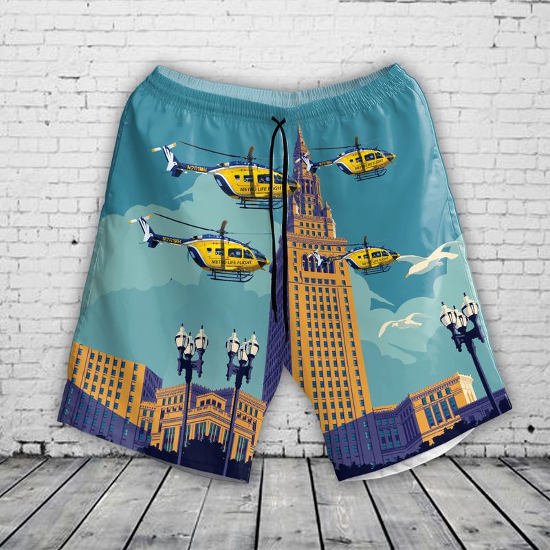 Metro Life Flight Eurocopter Ec 145 Helicopter Hawaiian Shirt Metro Life Flight Eurocopter Ec 145 Helicopter Hawaiian Shirt