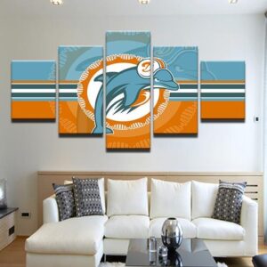 Miami Dolphins 2 - Sport 5 Panel Canvas Art Wall Decor