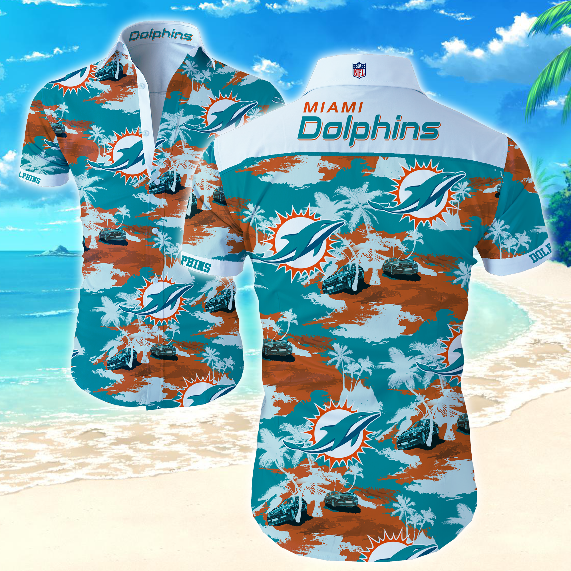 Miami Dolphins Hawaiian Shirt Summer Button Up Miami Dolphins Hawaiian Shirt Summer Button Up