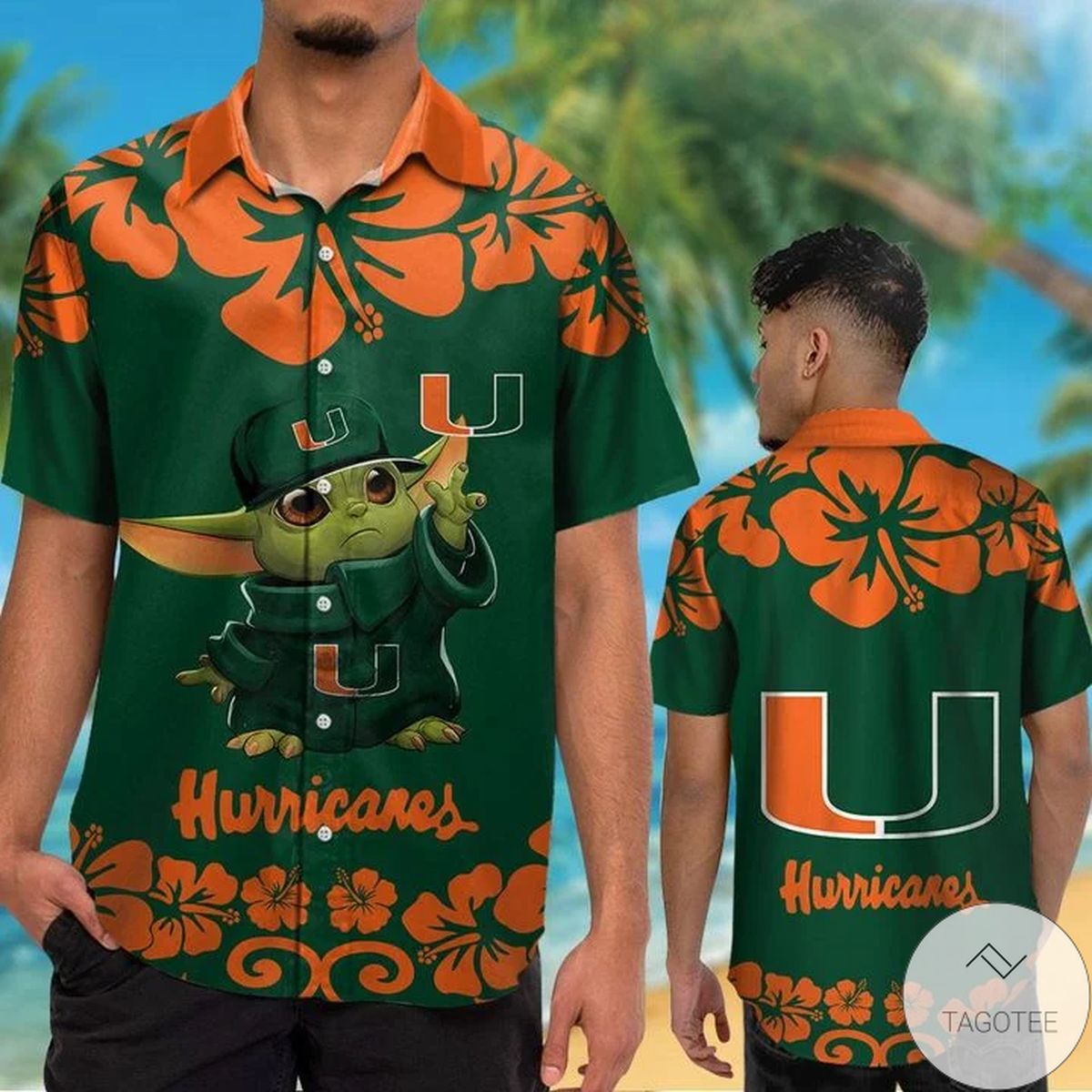 Miami Hurricanes Baby Yoda Hawaiian Shirt Miami Hurricanes Baby Yoda Hawaiian Shirt