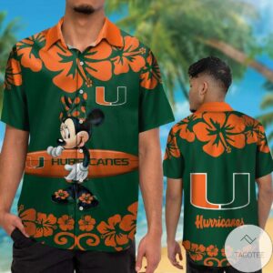 Miami Hurricanes & Minnie Mouse Hawaiian Shirt