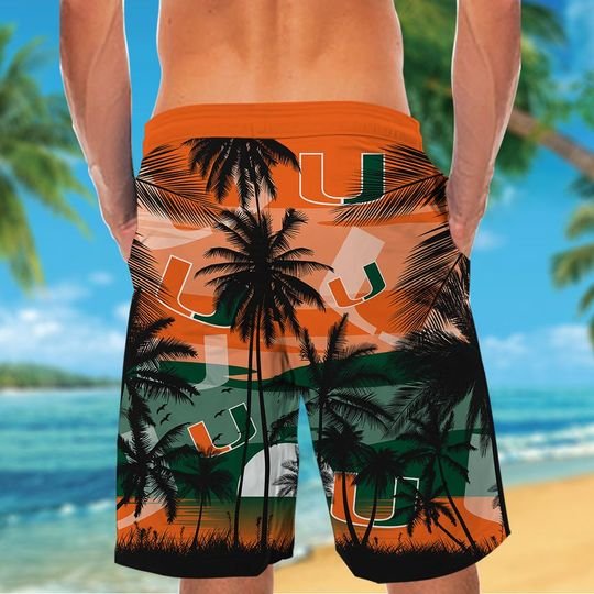 Miami Hurricanes Tropical Hawaiian Shirt Short Miami Hurricanes Tropical Hawaiian Shirt Short