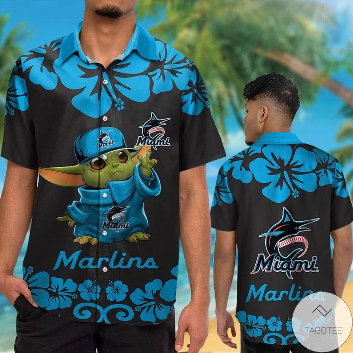 Miami Marlins Baby Yoda Hawaiian Shirt Miami Marlins Baby Yoda Hawaiian Shirt