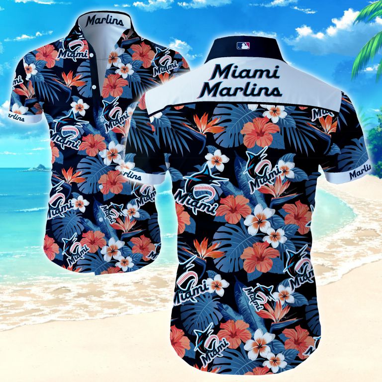 Miami Marlins Hawaiian Shirt Summer Button Up Miami Marlins Hawaiian Shirt Summer Button Up