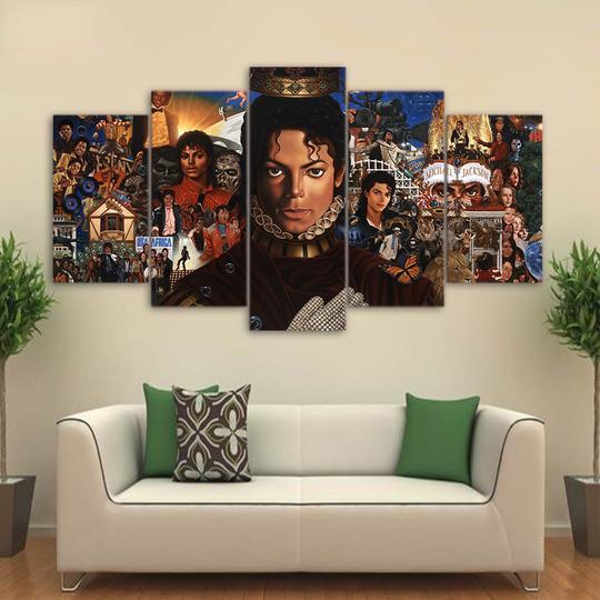 Michael Jackson Collage - Famous Person 5 Panel Canvas Art Wall Decor Michael Jackson Collage - Famous Person 5 Panel Canvas Art Wall Decor