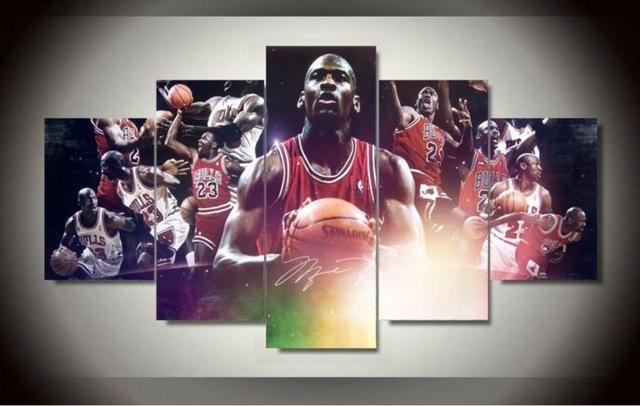 Michael Jordan “Greatest Of All Time” - Sport 5 Panel Canvas Art Wall Decor Michael Jordan “Greatest Of All Time” - Sport 5 Panel Canvas Art Wall Decor