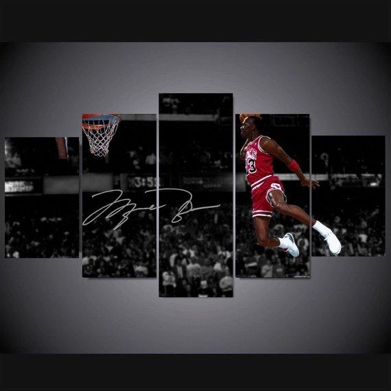 Michael Jordan - Famous Person 5 Panel Canvas Art Wall Decor Michael Jordan - Famous Person 5 Panel Canvas Art Wall Decor