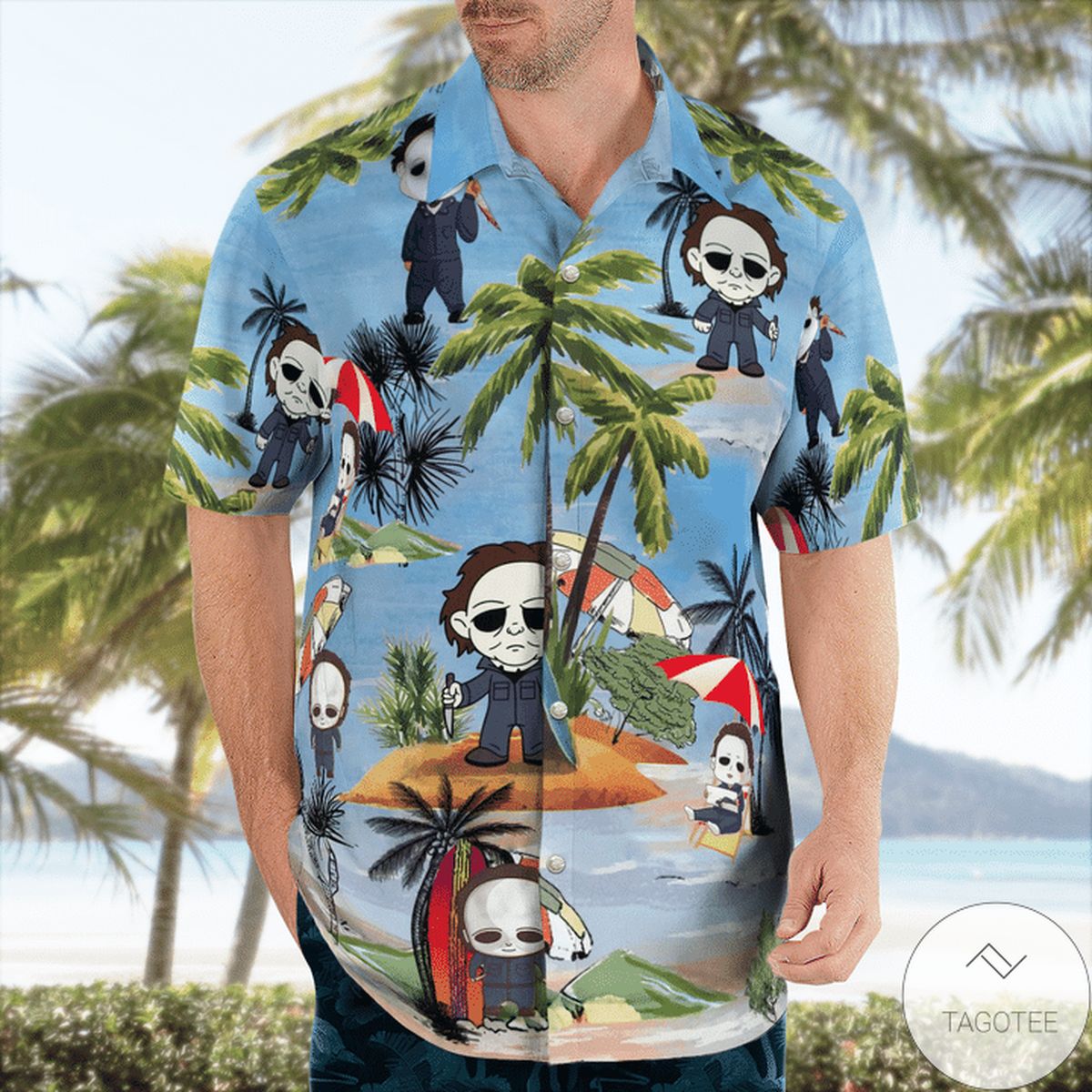Michael Myers Beach Summer Vacation Hawaiian Shirt Michael Myers Beach Summer Vacation Hawaiian Shirt