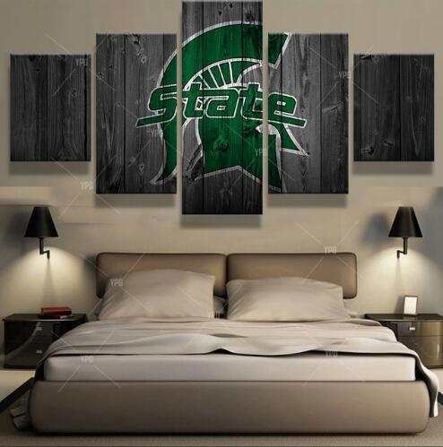 Michigan State Spartans Sports Team - Sport 5 Panel Canvas Art Wall Decor Michigan State Spartans Sports Team - Sport 5 Panel Canvas Art Wall Decor