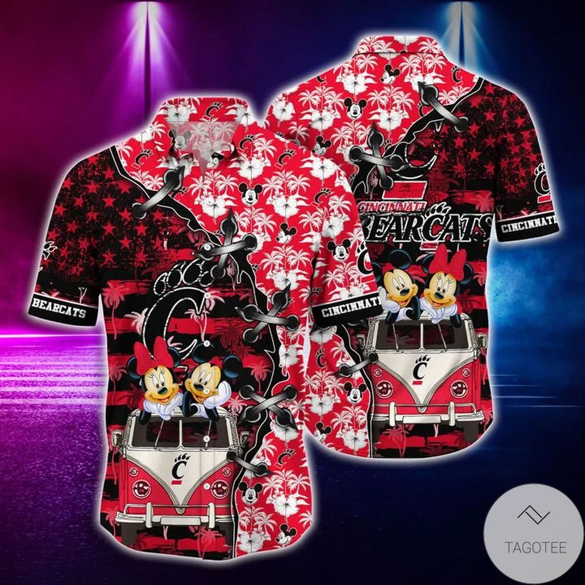 Mickey Mouse Cincinnati Bearcats Ncaa Hawaiian Shirt Mickey Mouse Cincinnati Bearcats Ncaa Hawaiian Shirt