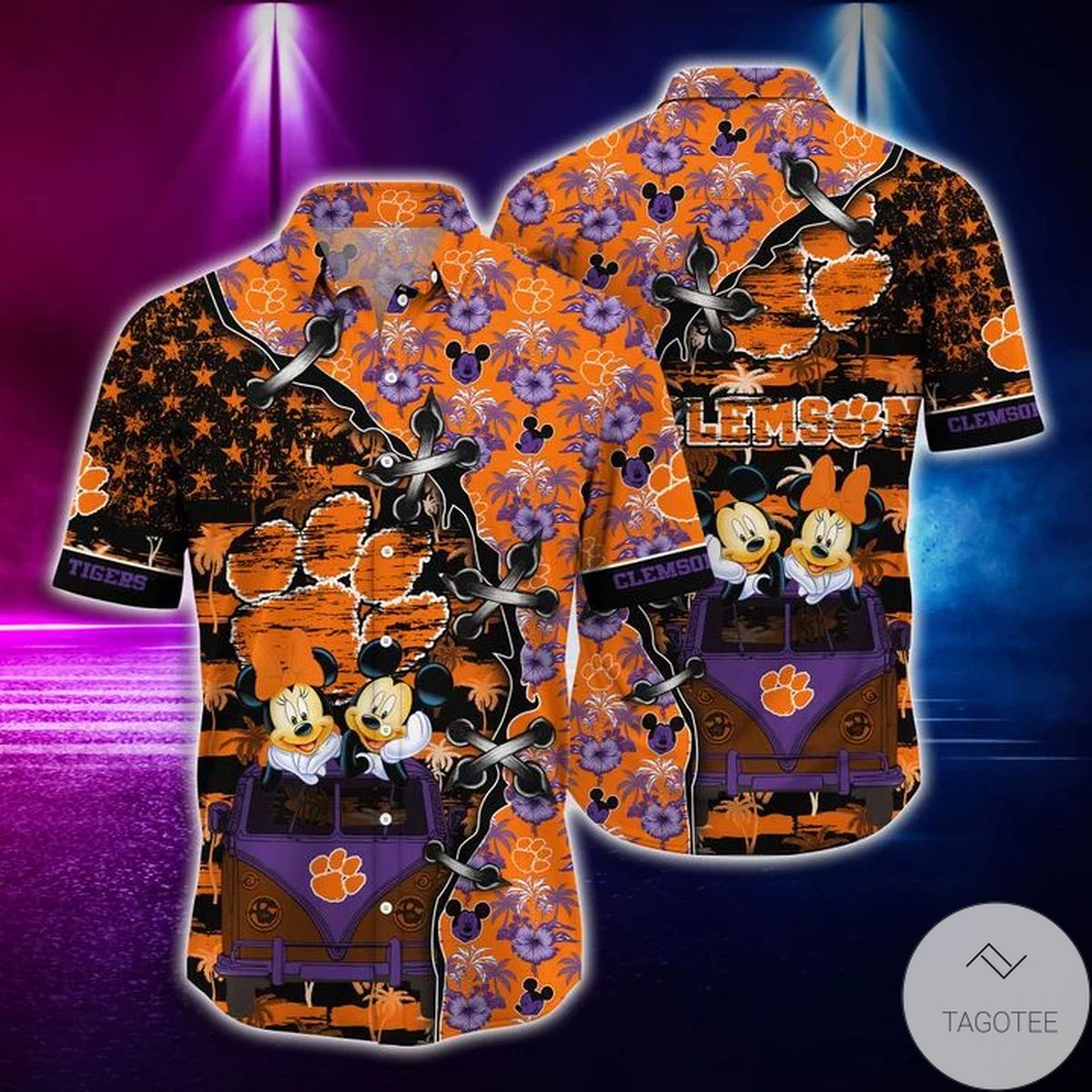 Mickey Mouse Clemson Tigers Ncaa Hawaiian Shirt Mickey Mouse Clemson Tigers Ncaa Hawaiian Shirt