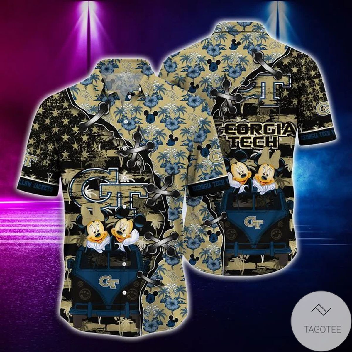 Mickey Mouse Georgia Tech Yellow Jackets Ncaa Hawaiian Shirt Mickey Mouse Georgia Tech Yellow Jackets Ncaa Hawaiian Shirt