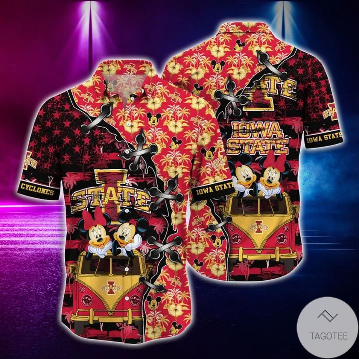 Mickey Mouse Iowa State Cyclones Ncaa Hawaiian Shirt Mickey Mouse Iowa State Cyclones Ncaa Hawaiian Shirt
