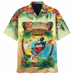 Mickey Mouse Its 5 O Clock Somewhere Hawaiian Shirt