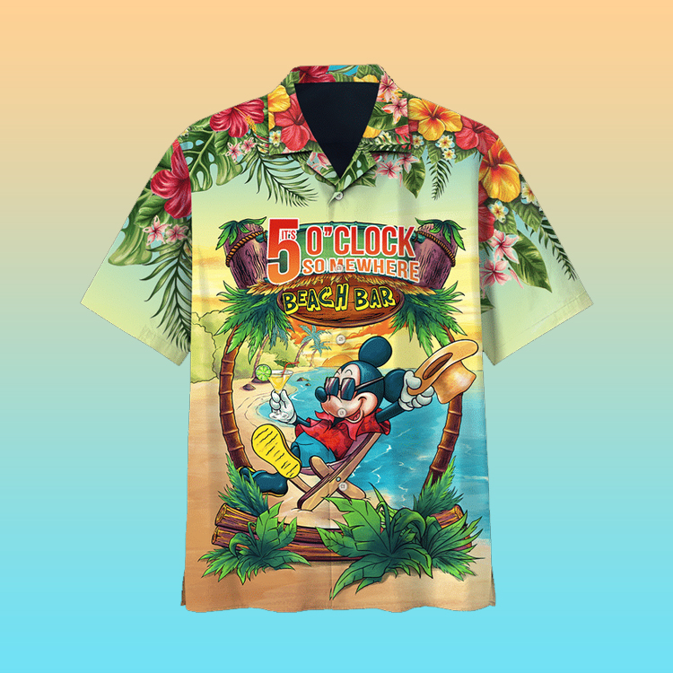 Mickey Mouse Its 5 O’Clock Somewhere Hawaiian Shirt Mickey Mouse Its 5 O’Clock Somewhere Hawaiian Shirt