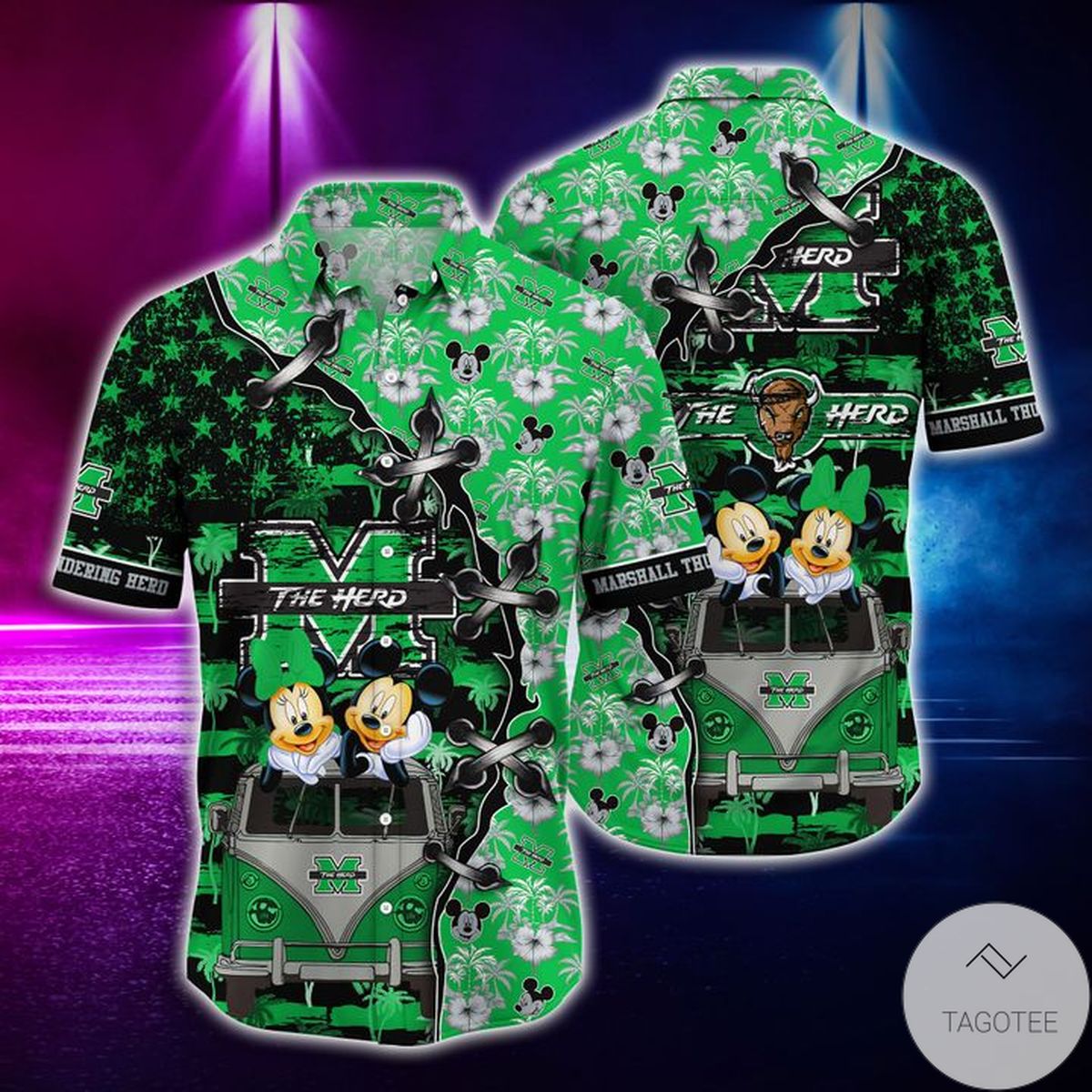 Mickey Mouse Marshall Thundering Herd Ncaa Hawaiian Shirt Mickey Mouse Marshall Thundering Herd Ncaa Hawaiian Shirt