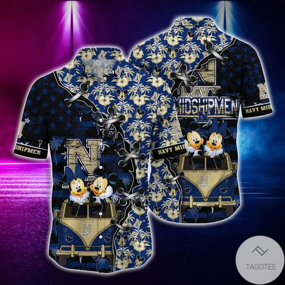 Mickey Mouse Navy Midshipmen Ncaa Hawaiian Shirt Mickey Mouse Navy Midshipmen Ncaa Hawaiian Shirt