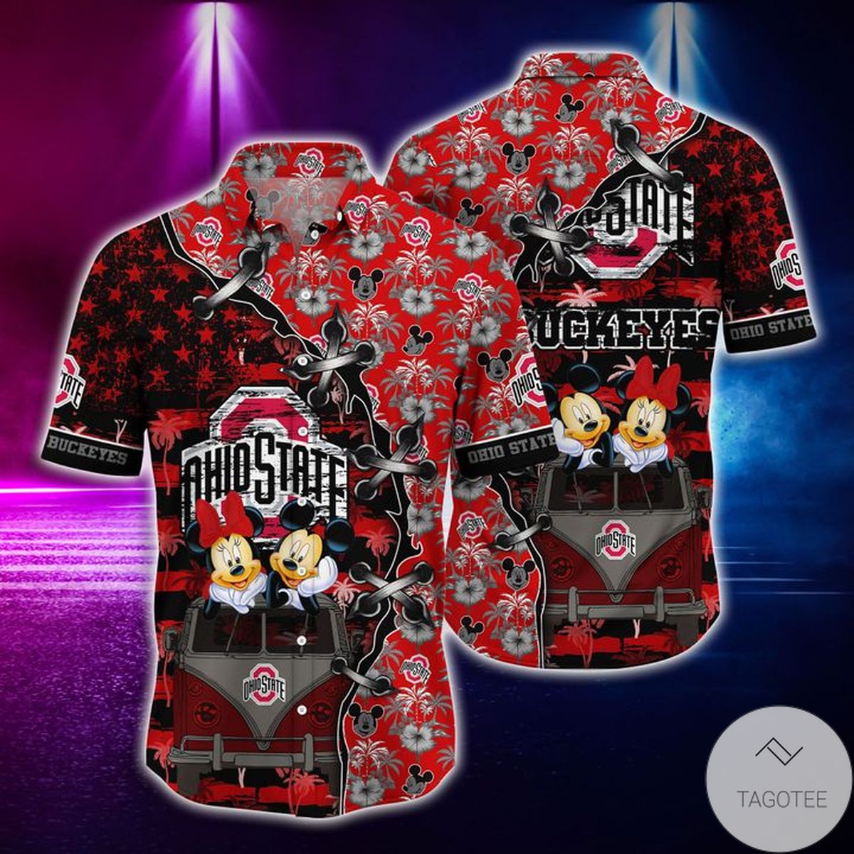 Mickey Mouse Ohio State Buckeyes Ncaa Hawaiian Shirt Mickey Mouse Ohio State Buckeyes Ncaa Hawaiian Shirt