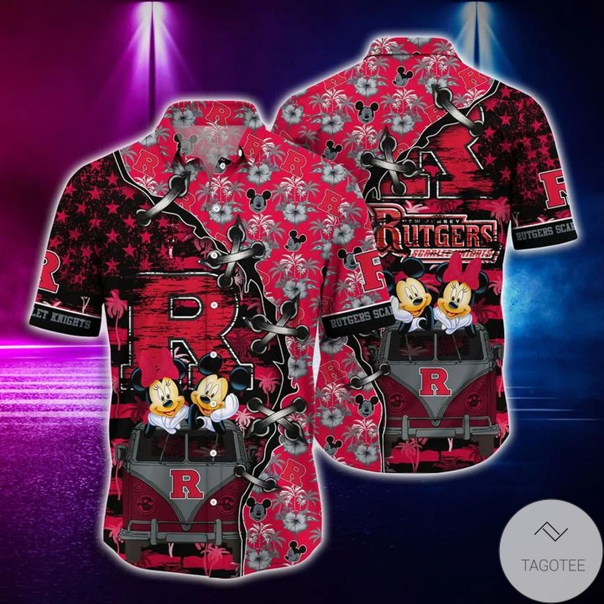 Mickey Mouse Rutgers Scarlet Knights Ncaa Hawaiian Shirt Mickey Mouse Rutgers Scarlet Knights Ncaa Hawaiian Shirt