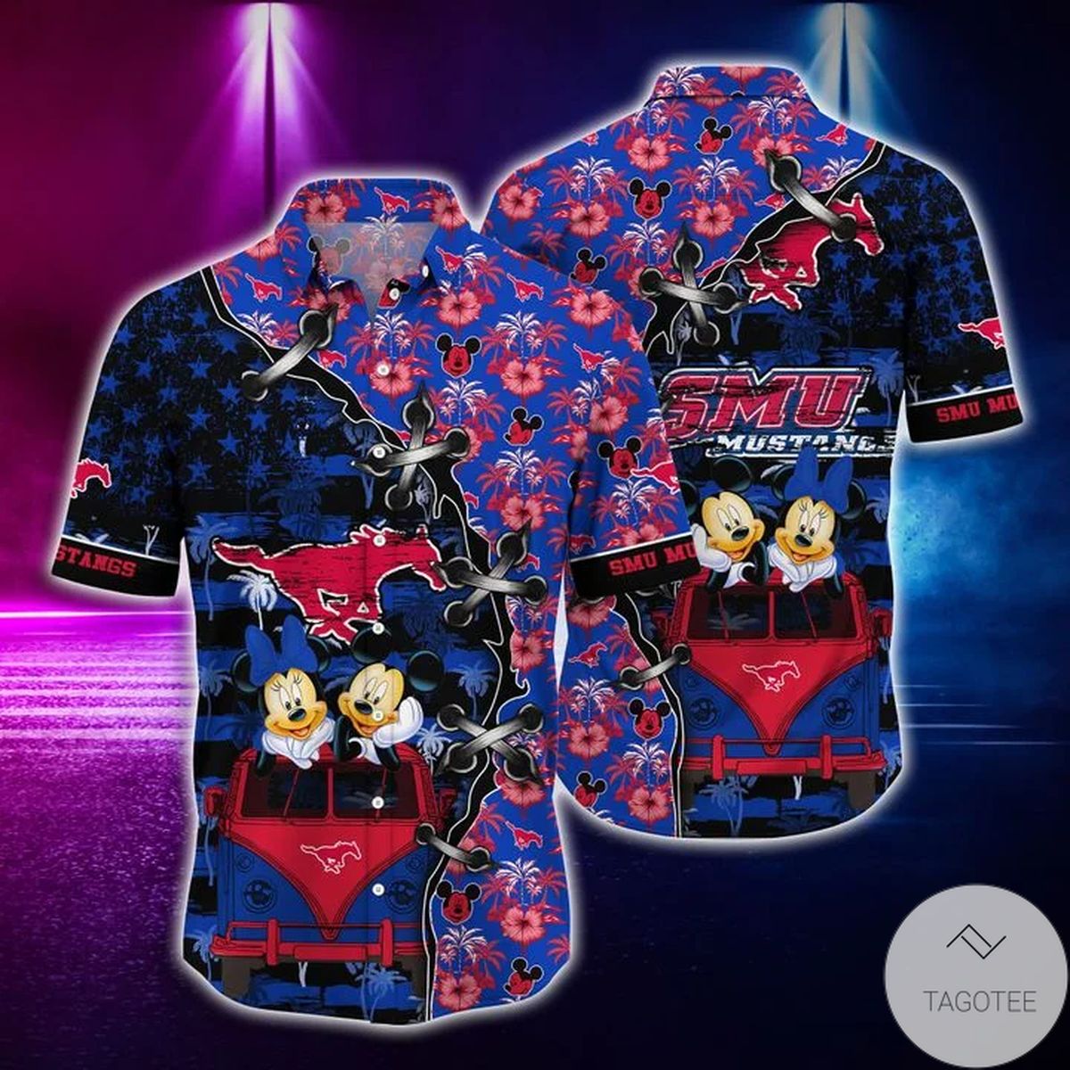 Mickey Mouse Smu Mustangs Ncaa Hawaiian Shirt Mickey Mouse Smu Mustangs Ncaa Hawaiian Shirt