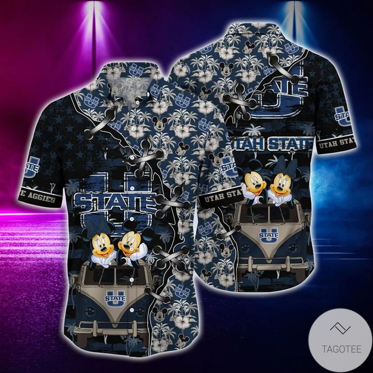 Mickey Mouse Utah State Aggies Ncaa Hawaiian Shirt Mickey Mouse Utah State Aggies Ncaa Hawaiian Shirt