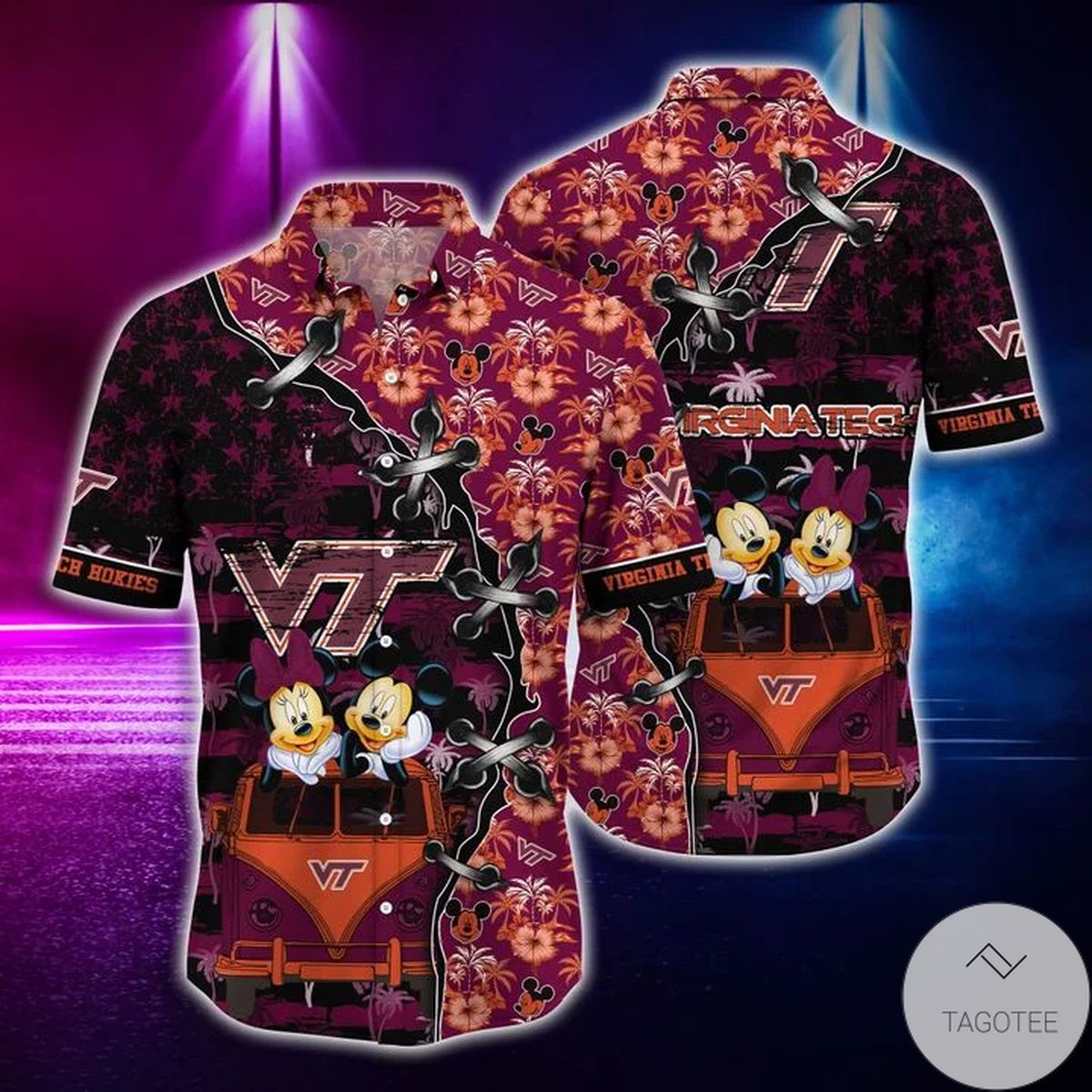 Mickey Mouse Virginia Tech Hokies Ncaa Hawaiian Shirt Mickey Mouse Virginia Tech Hokies Ncaa Hawaiian Shirt