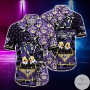 Mickey Mouse Washington Huskies Ncaa Hawaiian Shirt