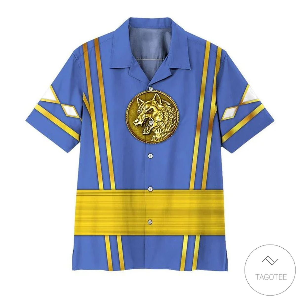 Mighty Morphin Power Rangers Ninja Rangers Blue Wolf Hawaiian Shirt Mighty Morphin Power Rangers Ninja Rangers Blue Wolf Hawaiian Shirt