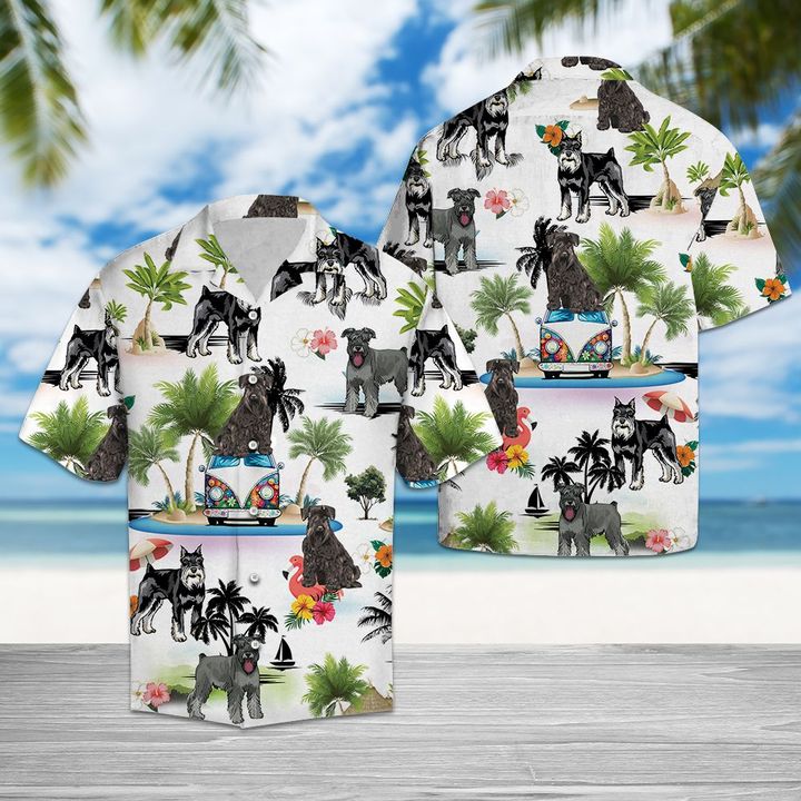 Miniature Schnauzer Vacation Hawaiian Shirt Summer Button Up Miniature Schnauzer Vacation Hawaiian Shirt Summer Button Up
