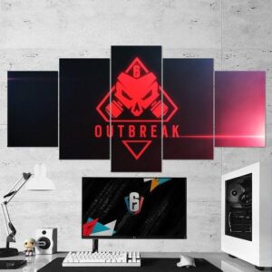 Minimalist Outbreak - Gaming 5 Panel Canvas Art Wall Decor