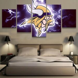 Minnesota Vikings 2 - Sport 5 Panel Canvas Art Wall Decor