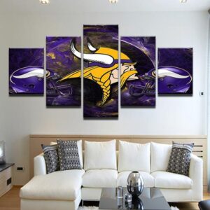 Minnesota Vikings 5 - Sport 5 Panel Canvas Art Wall Decor