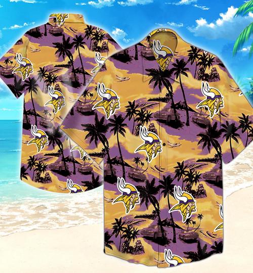 Minnesota Vikings Coconut Tree Hawaiian Shirt Summer Button Up Minnesota Vikings Coconut Tree Hawaiian Shirt Summer Button Up