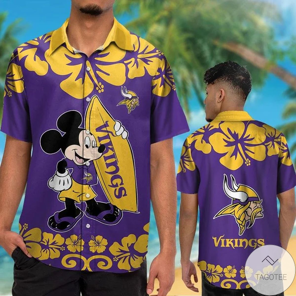 Minnesota Vikings & Mickey Mouse Hawaiian Shirt Minnesota Vikings & Mickey Mouse Hawaiian Shirt
