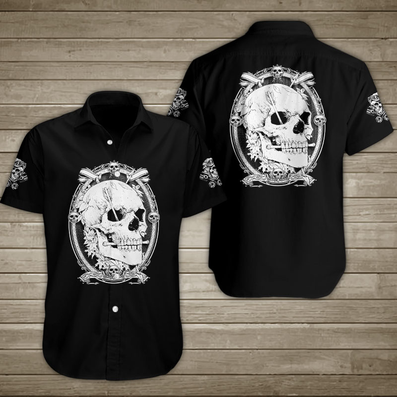 Mirror Skull Hawaiian Shirt Summer Button Up Mirror Skull Hawaiian Shirt Summer Button Up
