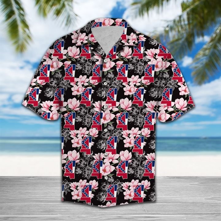 Mississippi Magnolia Hawaiian Shirt Summer Button Up Mississippi Magnolia Hawaiian Shirt Summer Button Up