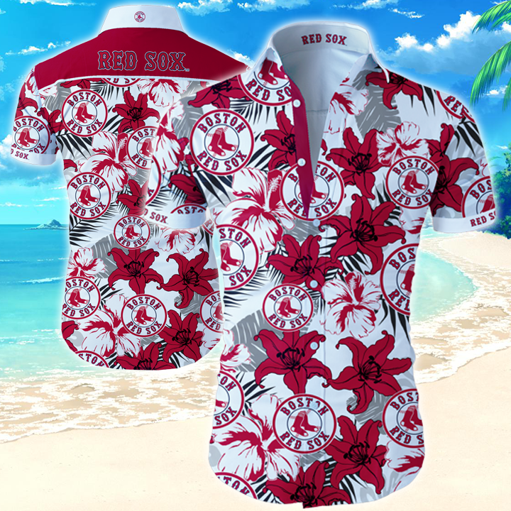 Mlb Boston Red Sox Hawaiian Shirt Summer Button Up Mlb Boston Red Sox Hawaiian Shirt Summer Button Up