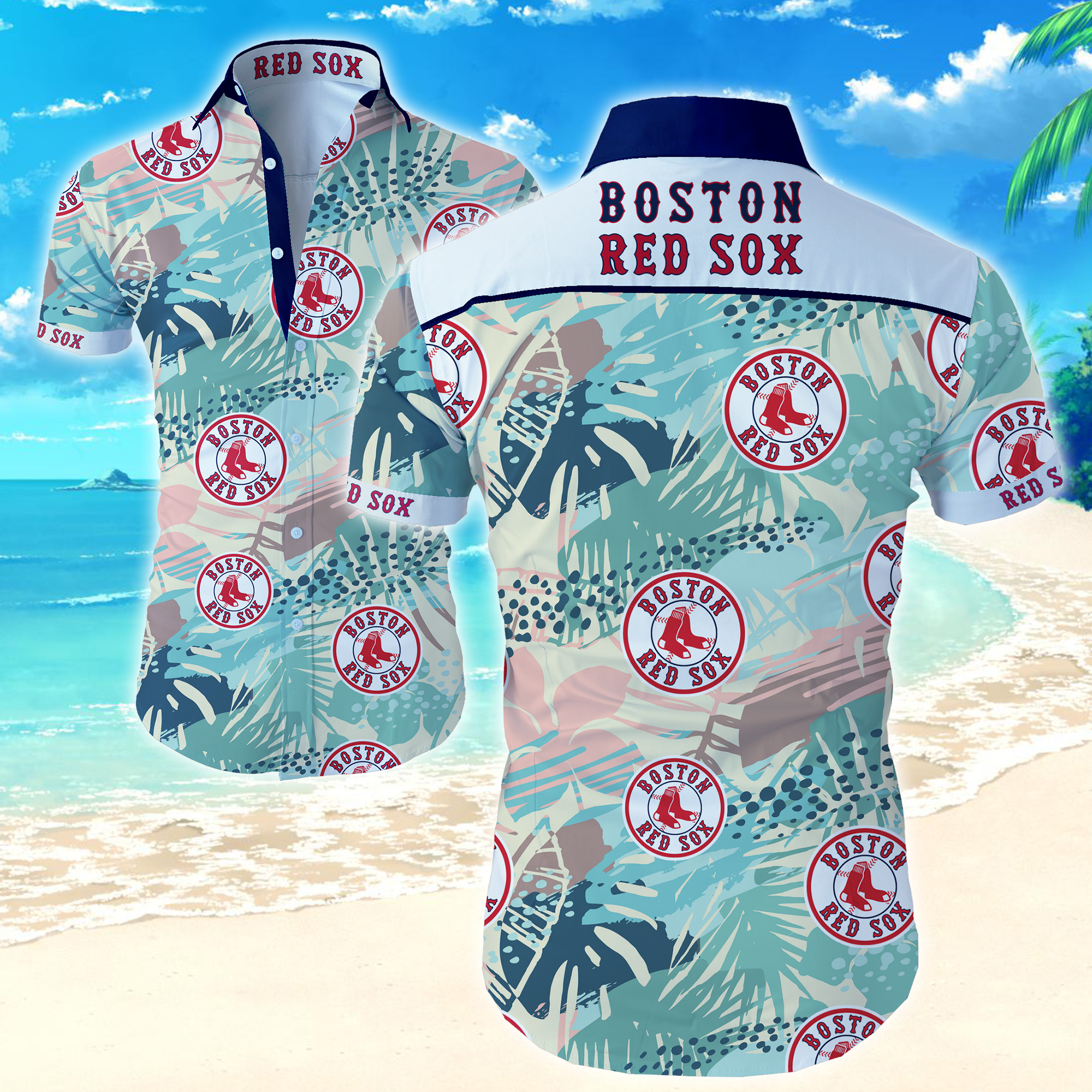 Mlb Boston Red Sox Hawaiian Shirt Summer Button Up Mlb Boston Red Sox Hawaiian Shirt Summer Button Up